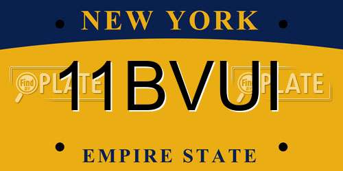 11BVUI New York License Plate