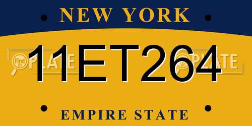 11ET264 New York License Plate