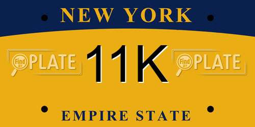 11K New York License Plate