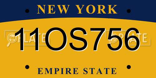 11OS756 New York License Plate