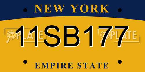 11SB177 New York License Plate