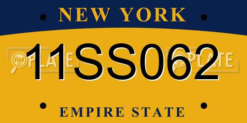 11SS062 New York License Plate
