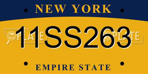 11SS263 New York License Plate