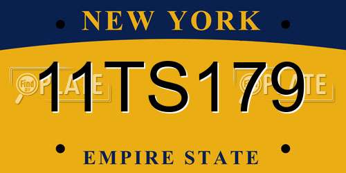 11TS179 New York License Plate