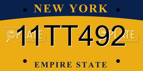 11TT492 New York License Plate