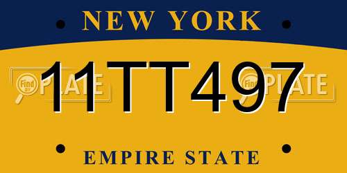 11TT497 New York License Plate