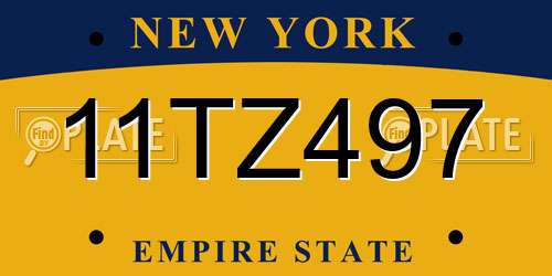 11TZ497 New York License Plate