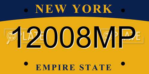 12008MP New York License Plate