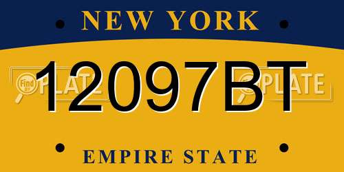 12097BT New York License Plate