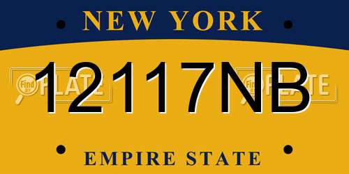 12117NB New York License Plate