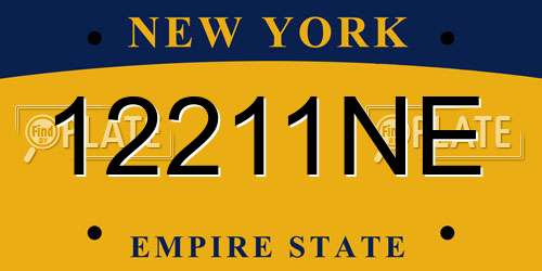 12211NE New York License Plate