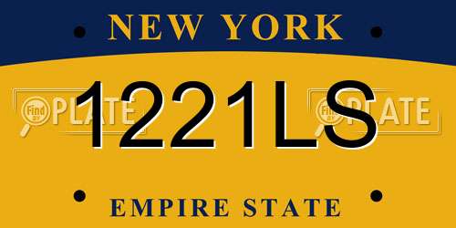 1221LS New York License Plate