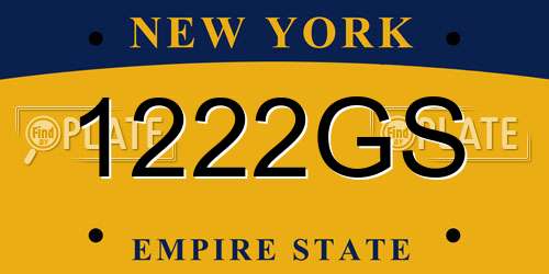 1222GS New York License Plate