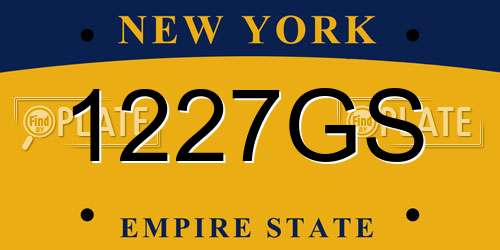 1227GS New York License Plate