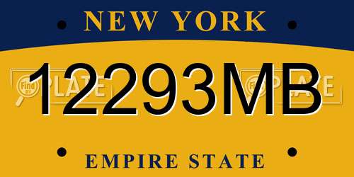 12293MB New York License Plate