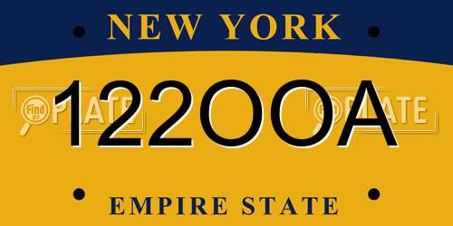 122OOA New York License Plate