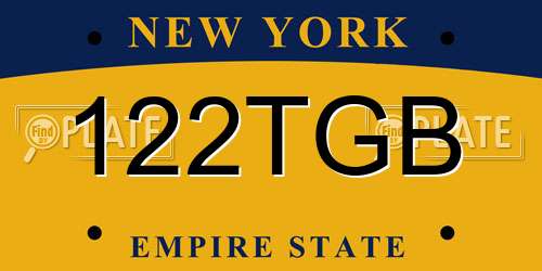 122TGB New York License Plate