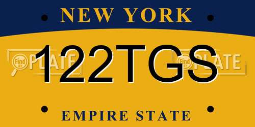 122TGS New York License Plate