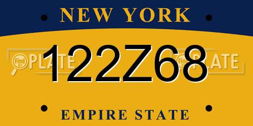 122Z68 New York License Plate