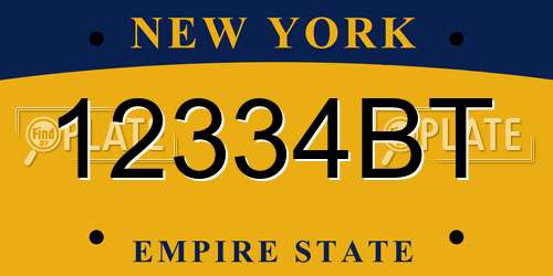 12334BT New York License Plate