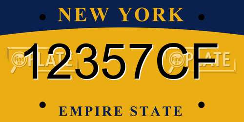 12357CF New York License Plate