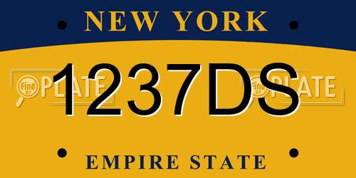 1237DS New York License Plate