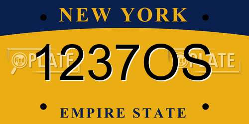 1237OS New York License Plate