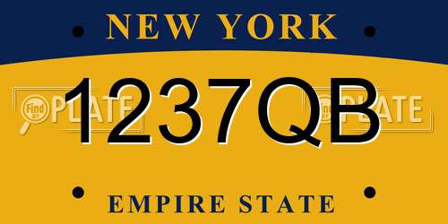 1237QB New York License Plate