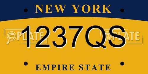 1237QS New York License Plate