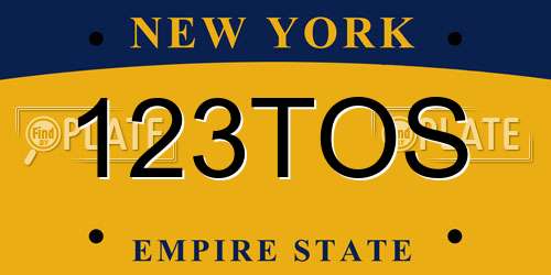 123TOS New York License Plate