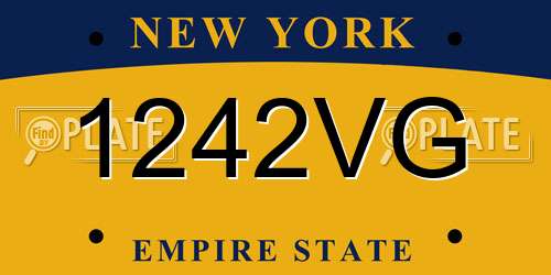 1242VG New York License Plate