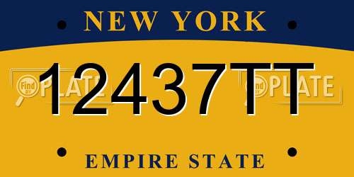 12437TT New York License Plate