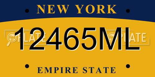 12465ML New York License Plate