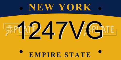 1247VG New York License Plate