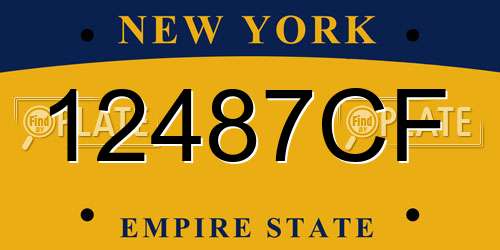 12487CF New York License Plate