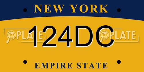 124DC New York License Plate