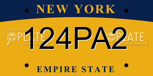124PA2 New York License Plate