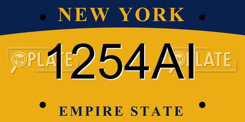 1254AI New York License Plate