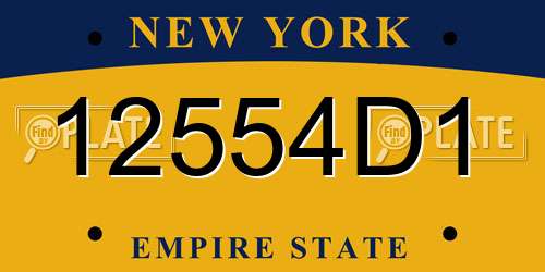 12554D1 New York License Plate