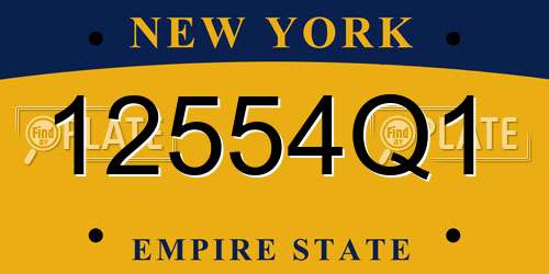 12554Q1 New York License Plate