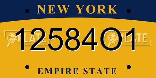 12584O1 New York License Plate