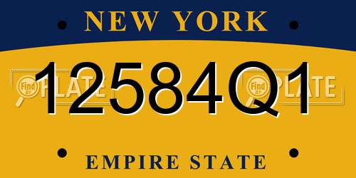 12584Q1 New York License Plate