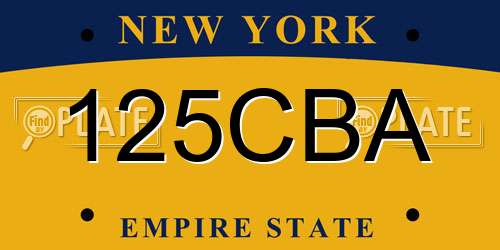 125CBA New York License Plate