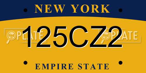 125CZ2 New York License Plate