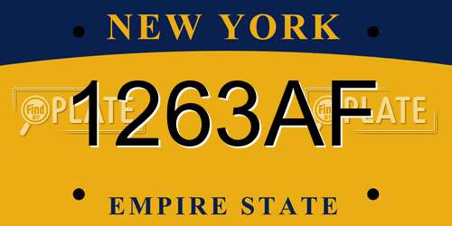 1263AF New York License Plate