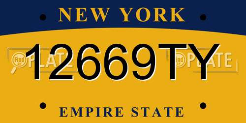 12669TY New York License Plate