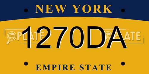 1270DA New York License Plate