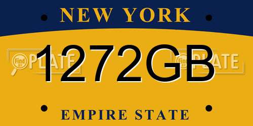 1272GB New York License Plate