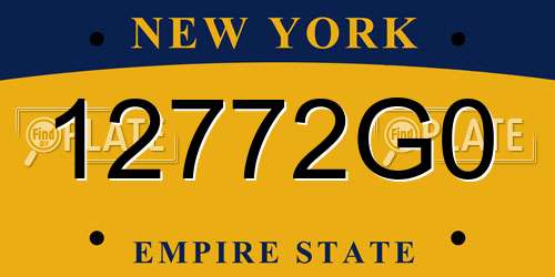 12772G0 New York License Plate