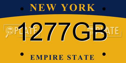 1277GB New York License Plate